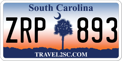 SC license plate ZRP893