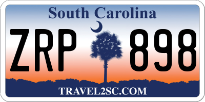 SC license plate ZRP898