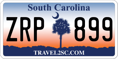 SC license plate ZRP899