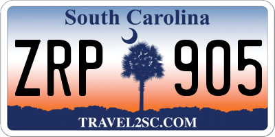 SC license plate ZRP905