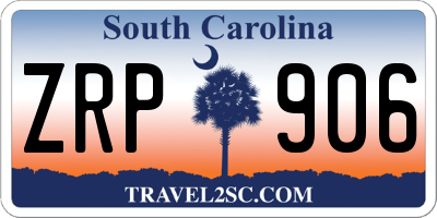 SC license plate ZRP906