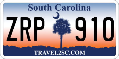 SC license plate ZRP910