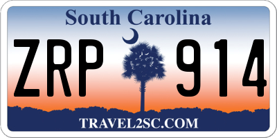 SC license plate ZRP914