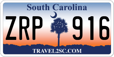 SC license plate ZRP916
