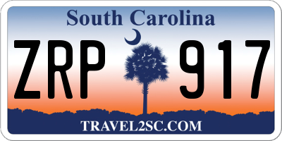SC license plate ZRP917