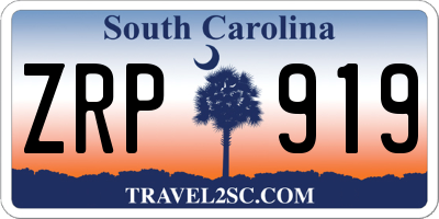 SC license plate ZRP919