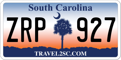 SC license plate ZRP927