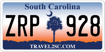 SC license plate ZRP928