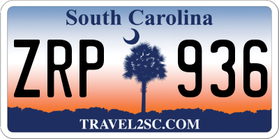 SC license plate ZRP936