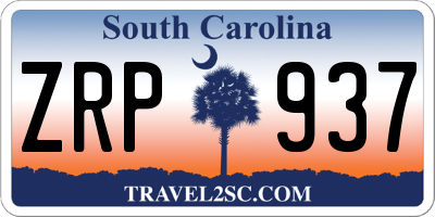 SC license plate ZRP937