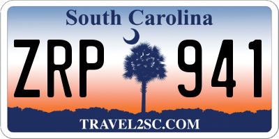 SC license plate ZRP941