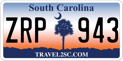 SC license plate ZRP943