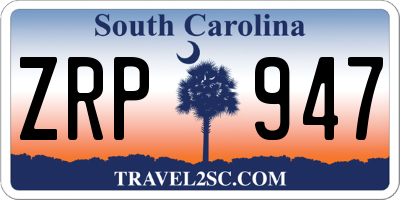 SC license plate ZRP947
