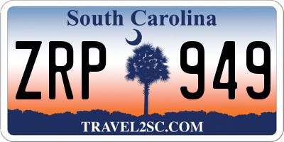 SC license plate ZRP949