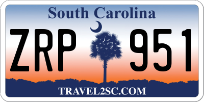 SC license plate ZRP951
