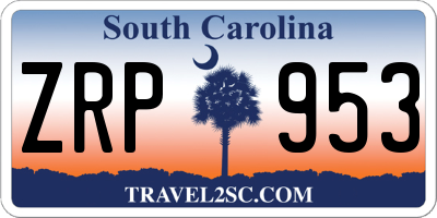 SC license plate ZRP953