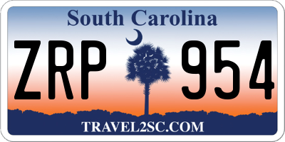 SC license plate ZRP954