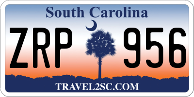 SC license plate ZRP956