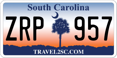 SC license plate ZRP957