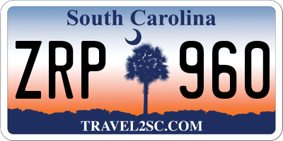 SC license plate ZRP960