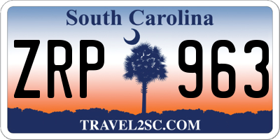 SC license plate ZRP963
