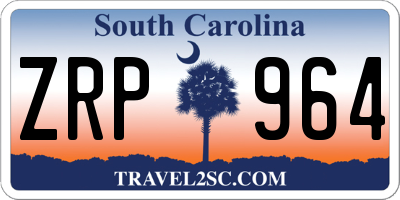SC license plate ZRP964