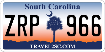 SC license plate ZRP966