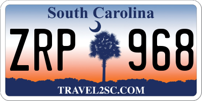 SC license plate ZRP968