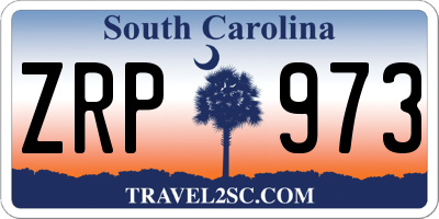 SC license plate ZRP973