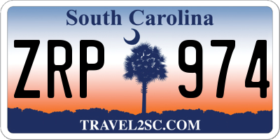 SC license plate ZRP974