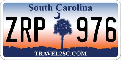 SC license plate ZRP976