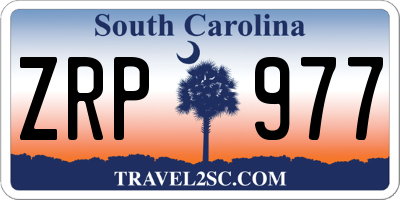 SC license plate ZRP977