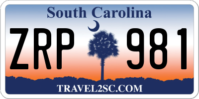 SC license plate ZRP981