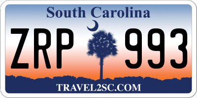 SC license plate ZRP993