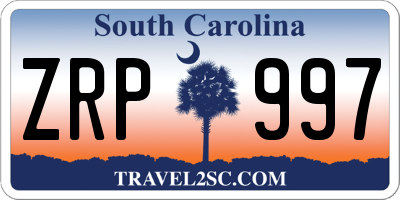 SC license plate ZRP997