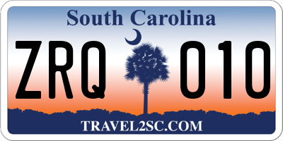 SC license plate ZRQ010