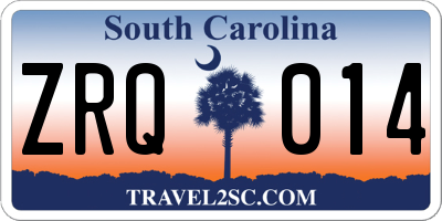 SC license plate ZRQ014
