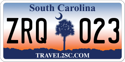 SC license plate ZRQ023
