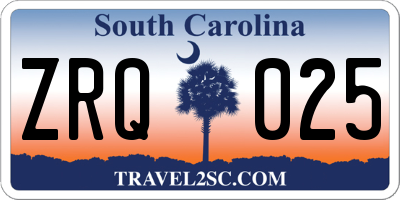 SC license plate ZRQ025