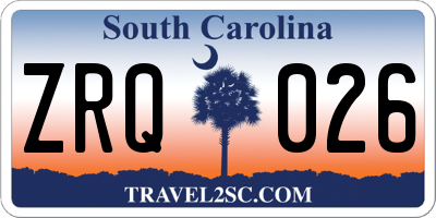 SC license plate ZRQ026
