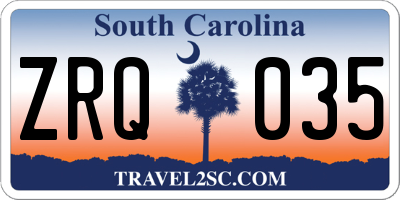 SC license plate ZRQ035