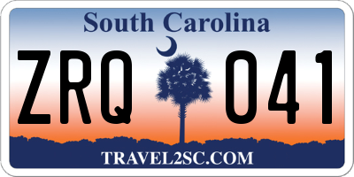 SC license plate ZRQ041