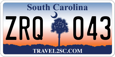 SC license plate ZRQ043
