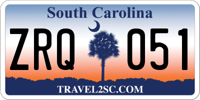 SC license plate ZRQ051