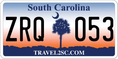SC license plate ZRQ053