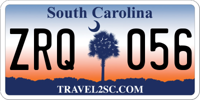 SC license plate ZRQ056