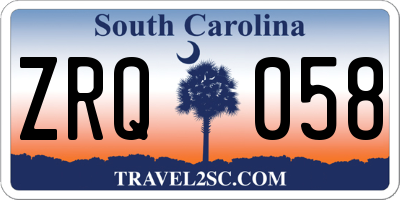 SC license plate ZRQ058