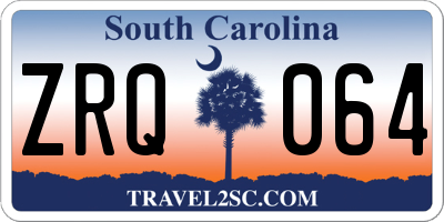 SC license plate ZRQ064