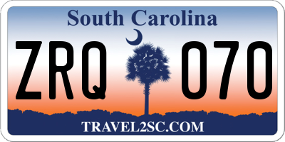 SC license plate ZRQ070