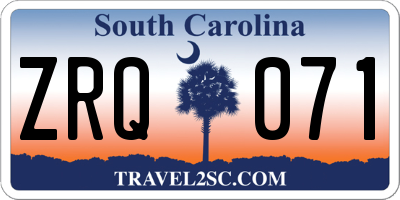 SC license plate ZRQ071